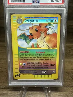 2002 Pokemon Dragonite Reverse Holo Expedition 43/165 PSA 9 English Graded - Image 2