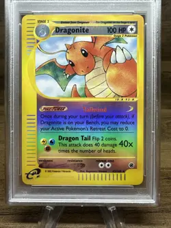 2002 Pokemon Dragonite Reverse Holo Expedition 43/165 PSA 9 English Graded - Image 3