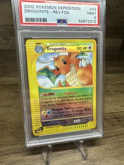 2002 Pokemon Dragonite Reverse Holo Expedition 43/165 PSA 9 English Graded - Image 5