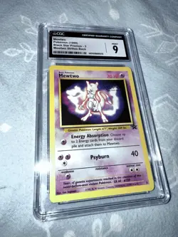 CGC 9 MINT Mewtwo 1999 Black Star Promos 3 WB Movie Pokemon Card - Image 1