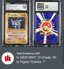 PSA 10 1996 Machamp Holo Pokemon Card Japanese Basic #68 Vintage Mint Base Set - Image 1