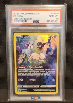 2023 Pokemon SWSH Crown Zenith Mew GG10/GG70 PSA 10 Gem MintFull Art - Image 1
