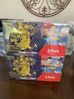 POKEMON TCG SURGING SPARKS COSTCO ETB & BOOSTER BUNDLE 2 PACK LOT (2) - Image 1