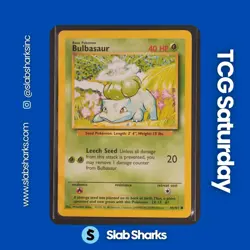 1999 POKEMON BASE SET UNLIMITED #44/102 BULBASAUR COMMON - Image 1