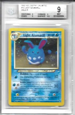 Pokemon Light Azumarill 13/105 Neo Destiny Holo w/ Swirl BGS 9 Mint - Image 1