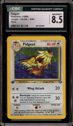Pokemon Pidgeot Jungle 1st Edition Holo Rare #8 CGC 8.5 - Image 1