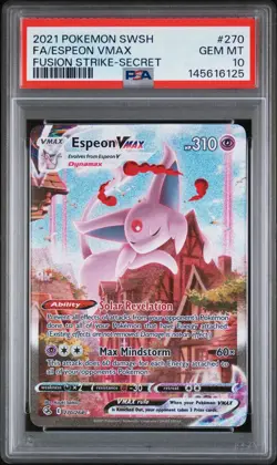 Pokemon Espeon VMAX Alternate Art Secret Rare Fusion Strike Holo #270 PSA 10 - Image 1