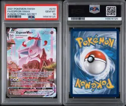 Pokemon Espeon VMAX Alternate Art Secret Rare Fusion Strike Holo #270 PSA 10 - Image 2