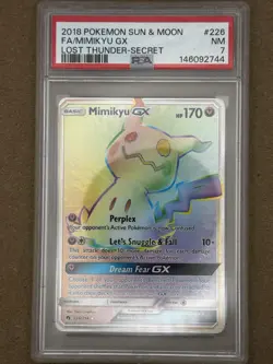 Mimikyu GX Secret 226/214 Lost Thunder Holo 2018 Pokemon PSA 7 NM English - Image 1