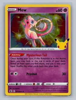 Mew 011/025 Holo Rare Celebrations Pokemon Near Mint - Image 1