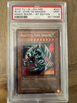 Yu-Gi-Oh! 2002 Magic Ruler 1st Ed Blue-Eyes Toon Dragon MRL-000 PSA MINT 9 - Image 1