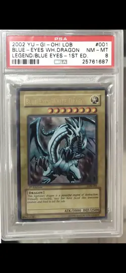 Yu-Gi-Oh! 1st Edition LOB - Blue-Eyes White Dragon PSA 8 & Dark Magician PSA 9 - Image 3