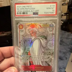 One Piece Silvers Rayleigh OP08-118 Two Legends Secret Rare Foil PSA 10 - Image 1