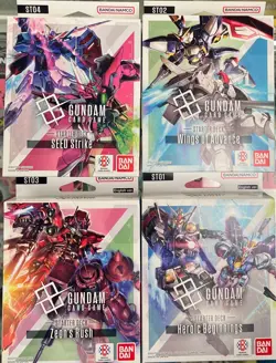 GUNDAM TCG CARD GAME STARTER DECK SET OF FOUR ST01 ST02 ST03 ST04 - Image 1
