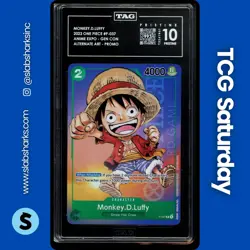 2023 ONE PIECE ANIME EXPO GEN CON PROMO #P-037 MONKEY D. LUFFY ALT ART TAG 10 - Image 1
