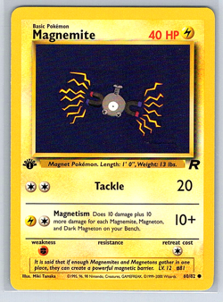 Magnemite [1st Edition] 60/82 Team Rocket NM/LP Pokemon Card - Image 1