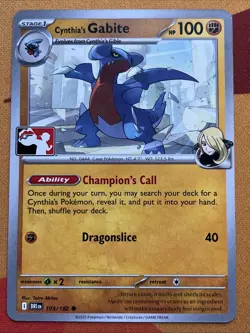 Pokemon Card - Cynthia's Gabite - Non-Holo (103/182) Prize Pack Series Promos NM - Image 1