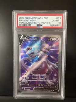 💎 PSA 10 GEM MINT 💎 Mewtwo V SWSH229 Pokemon Go ETB Black Star Promo Card TCG - Image 1