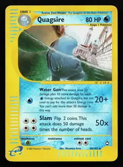 Quagsire 30/147 Reverse Holo Rare Aquapolis Pokemon Card - Image 1