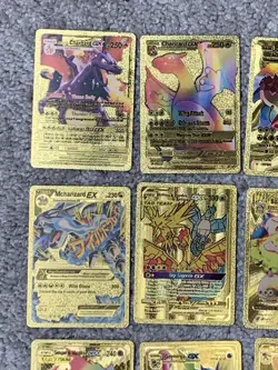 Set of 25 Charizard,Snorlax,Gengar,Greninja&More Gold Foil Fan Art Card - Image 2