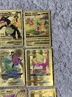 Set of 25 Charizard,Snorlax,Gengar,Greninja&More Gold Foil Fan Art Card - Image 4