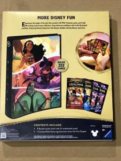 TCG Disney Lorcana Portfolio Bundle 4 Booster Packs & 1 Card Portfolio New - Image 4