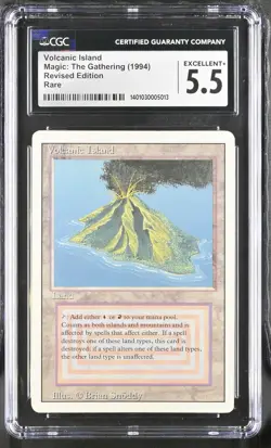 CGC 5.5 Volcanic Island 1994 Revised Edition Magic: The Gathering MP - Image 1