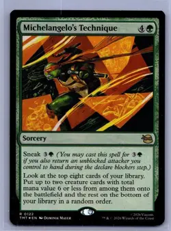 MTG TMNT Teenage Mutant Ninja Turtles Michelangelo's Technique FOIL NM/Unplayed - Image 1