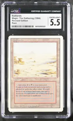 CGC 5.5 Badlands 1994 Revised Edition Magic: The Gathering MP - Image 1