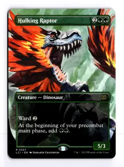 Hulking Raptor (Borderless) 327 The Lost Caverns of Ixalan R MTG LP - Image 1