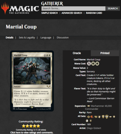 2022 MTG Magic the Gathering Warhammer 40000 40k Surge Foil #189 Martial Coup - Image 3