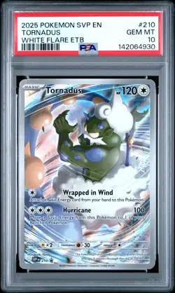 2025 Pokemon Black Star Promo TORNADUS #210 SVP EN White Flare PSA 10 Gem Mint - Image 1