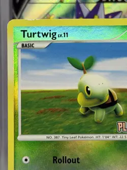Pokemon TCG Turtwig 77/100 Reverse Holo Stamped Platinum HP - Image 3