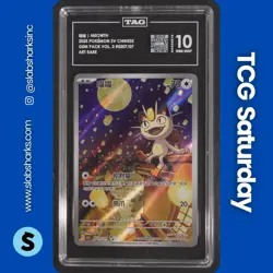2025 POKEMON SV CHINESE GEM PACK VOL.3 #0207/07 MEOWTH ART RARE TAG 10 - Image 1