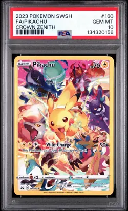 2023 Pokemon Pikachu #160 Crown Zenith Secret Rare Sword Shield PSA 10 Gem Mint - Image 1