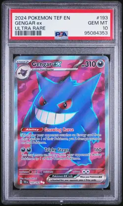 2024 POKEMON TEF EN-TEMPORAL FORCES ULTRA RARE #193 GENGAR EX PSA 10 - Image 1