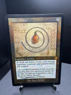MTG BRO The Brothers War Mox Amber 98 Schematic Foil Retro Frame NM - Image 1