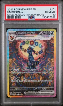 2025 POKEMON PRE EN-PRISMATIC EVOLUTIONS #161 UMBREON EX PSA 10 - Image 1