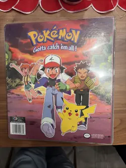 Pokemon TCG Vintage 3 Ring Binder Ash 1999 Pikachu Brock Misty Official Nintendo - Image 2