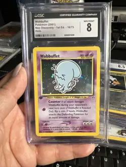 2001 Pokemon Neo Discovery 1st Edition Holo Wobbuffet #16 CGC 8 NM-MT 16/75 - Image 1