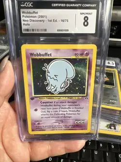 2001 Pokemon Neo Discovery 1st Edition Holo Wobbuffet #16 CGC 8 NM-MT 16/75 - Image 2