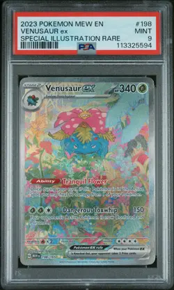 2023 POKEMON MEW EN-151 SPECIAL ILLUSTRATION RARE #198 VENUSAUR EX PSA 9 - Image 1