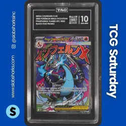 2025 POKEMON MEP BLACK STAR PROMO MEGA CHAR. UPC #023 MEGA CHARIZARD X EX TAG 10 - Image 1