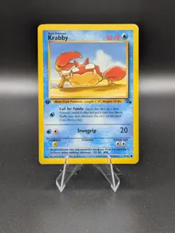 1st Edition 1999 Pokemon Fossil #51/62 Krabby - Image 1
