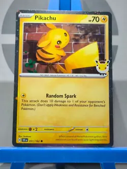 Pikachu - 051 /162 - Stamped 2026 Pokemon Day 30 Promo - TCG - Cosmos Holo - Image 2