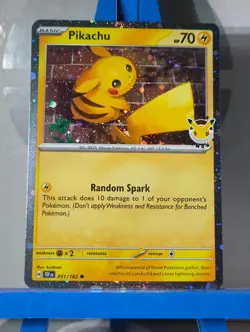 Pikachu - 051 /162 - Stamped 2026 Pokemon Day 30 Promo - TCG - Cosmos Holo - Image 3