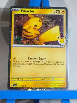 Pikachu - 051 /162 - Stamped 2026 Pokemon Day 30 Promo - TCG - Cosmos Holo - Image 4