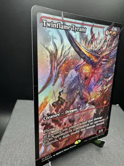 MTG Foundations Twinflame Tyrant Showcase Foil 427 Borderless Mythic NM! - Image 2