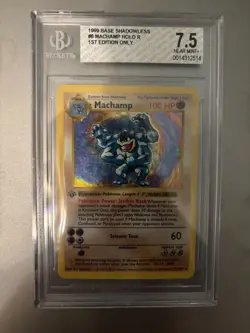 Pokemon TCG Machamp Base Set 8/102 Holo 1st Edition Rare Shadowless - Image 1