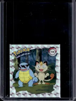 1999 Pokemon Stickers Meowth Squirtle #PR08 - Image 1